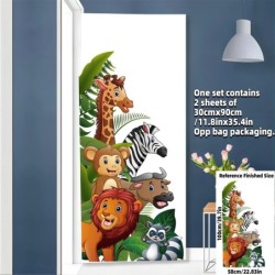 Safari Jungle Animale din pădure Autocolante de perete Autocolante de perete pentru băieți, fete, creșă pentru copii, dormitor, 
