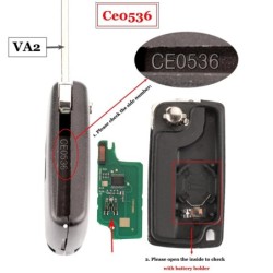 jingyuqin 2 butoane telecomandă cheie auto ASK/FSK 434Mhz pentru Citroen C4 C5 C6 C8 Xsara Picasso pentru Peugeot 107 207 307 30