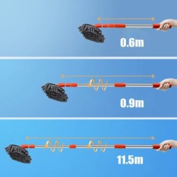Cap dublu de perie rotativ Mop de spălat auto Accesorii de întreținere pentru curățarea geamurilor de acoperiș Mop telescopic cu
