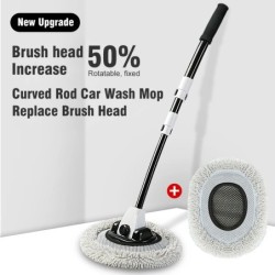 Perie universală de spălat auto Perie de curățare auto Telescopică cu mâner lung Mop Mătură de chenille Capete de perie duble Ac