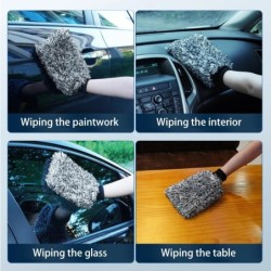 SEAMETAL Spălătorie auto Perie roți din microfibră Anti-alunecare Ultra moi Mănuși pentru curățarea mașinii Mănușă Perii pentru 