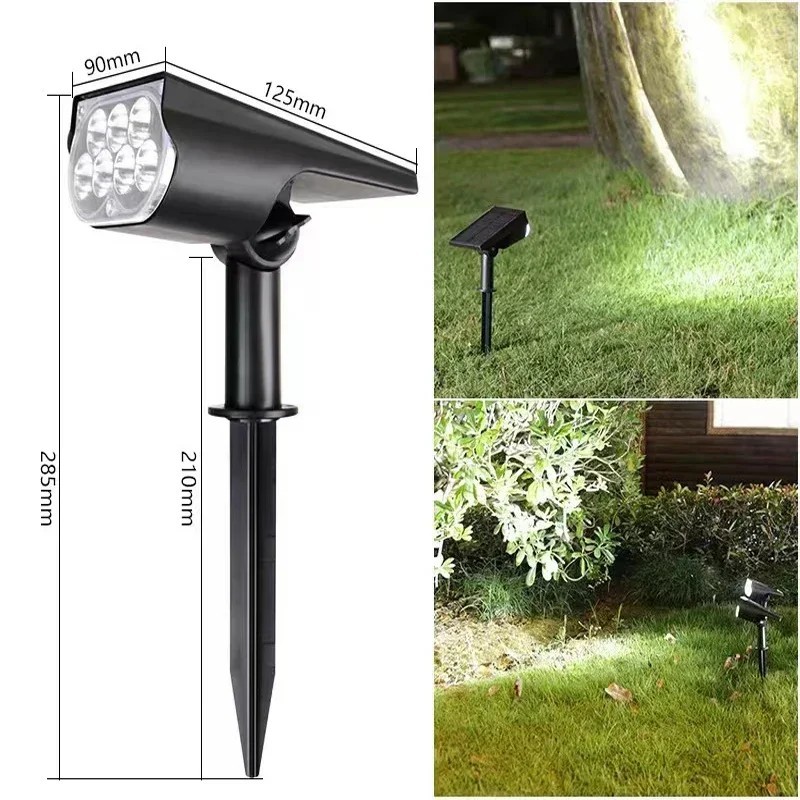 1 buc. Lampă cu energie solară cu 7 LED Reflector solar reglabil în pământ IP65 Iluminat de perete pentru peisaj impermeabil pen