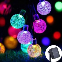 Glob de cristal solar Ghirlandă de Crăciun 60 LED-uri 8 moduri de iluminare Ghirlandă de Crăciun pentru grădina 1buc/2buc.