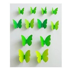 12 buc. Magnet 3D Fluturi Autocolante de perete Fluture în aer liber Dormitor Sufragerie Decor acasă Decalcomanii frigorifice pe