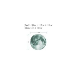 Autocolante de perete cu lună 3D luminoase de 30 cm pentru copii Decorare dormitor pentru camera de bebeluș Sufragerie Autocolan