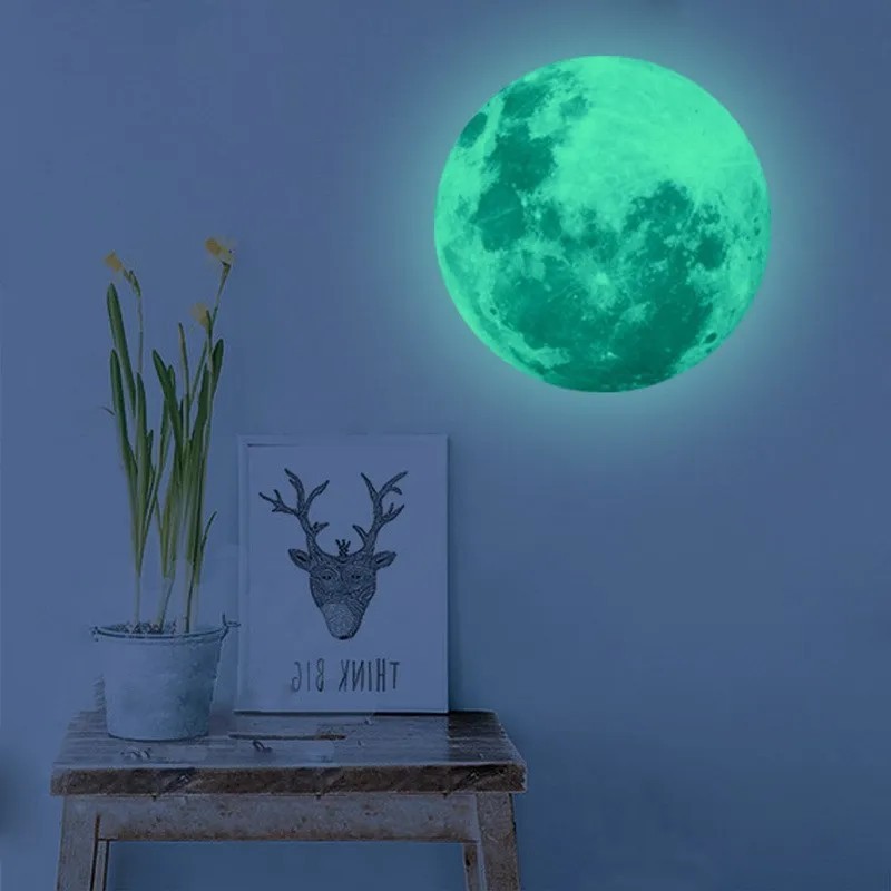 Autocolante de perete luminoase cu balon de iepuraș de desene animate Tapet care strălucește în întuneric pentru camera de zi pe