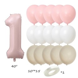 Set de baloane din latex din seria roz de 17 buc. Număr vintage roz din folie pentru decorațiuni de aniversare pentru petrecerea