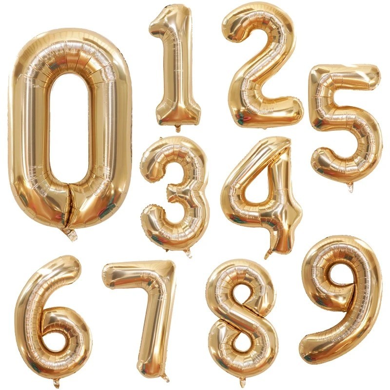 Baloane mari din folie de 40 inch pentru ziua de nastere Balon cu numarul de heliu 0-9 La multi ani Decoratiuni pentru petreceri