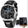 LIGE Ceas Casual Bărbați Ceas de Cuarț Sport Impermeabil din piele de lux Cronograf Ceas militar pentru bărbați Relogio Masculin