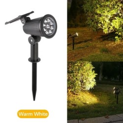 Spoturi solare cu 9 LED-uri, în aer liber IP65 rezistente la apă, spoturi, luminozitate reglabilă pentru grădină, curte, alee, c