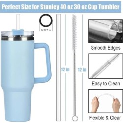 Pachete de 6 paie de schimb compatibile cu pahar Stanley de 40 oz, plastic transparent reutilizabil pentru paharul de călătorie 