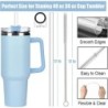 Pachete de 6 paie de schimb compatibile cu pahar Stanley de 40 oz, plastic transparent reutilizabil pentru paharul de călătorie 