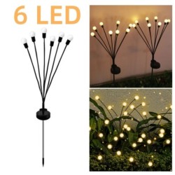 6/8/10 LED-uri de grădină cu energie solară lumini de licurici în aer liber, rezistente la apă, lumini vibrante balansoare pentr