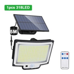 Lumină solară de exterior 328/348 LED Senzor de mișcare super luminos integrat Putere puternică IP65 Impermeabil 3 moduri de luc