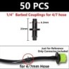 50 buc Conectori ghimpat Fitinguri pentru irigare Conectori ghimpat pentru irigare prin picurare 4/7mm Fitinguri pentru ghiveci 
