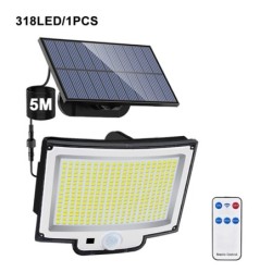 Lampă solară 348LED lumină de securitate în aer liber cu senzor de mișcare rezistent la apă 126/328LED reflector puternic solar 