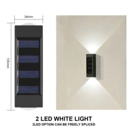 Lampă solară de perete în aer liber, rezistentă la apă, cu energie solară, în sus și în jos, iluminează casa, grădină, curte, lu