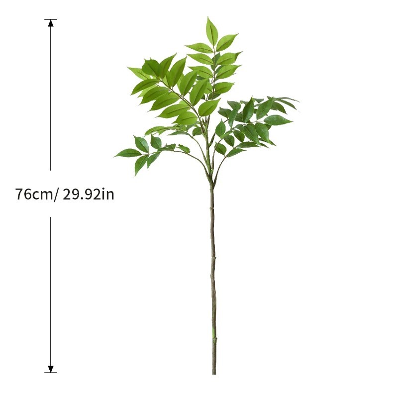 76-140cm Ramă artificială mare de copac Ficus, copac lac fals, plante Banyan din plastic, frunze de palmier înalte verzi pentru 