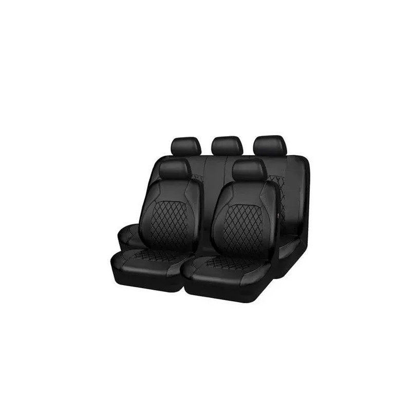 Set universal de huse de scaun auto Pernă de vehicul din piele PU Pernă de protecție complet înconjurată Anti-zgârieturi Sedan S Set universal de huse de scaun auto Pernă de vehicul din piele PU Pernă de protecție complet înconjurată Anti-zgârieturi Sedan S