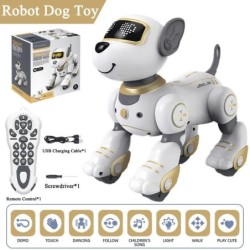Robot electronic câine robot câine cascadorie mers dans jucărie tactilă inteligentă control de la distanță animal de companie el