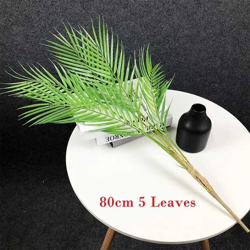 Palmier artificial mare de 125 cm Ramă de plante tropicale Frunze false din plastic Monstera verde pentru decorarea camerei de C