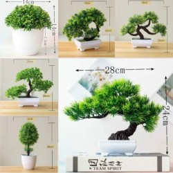 Noi plante verzi artificiale bonsai copac mic, iarbă, flori în ghivece, bonsai, nuntă, petrecere de Crăciun, pentru acasă, pentr