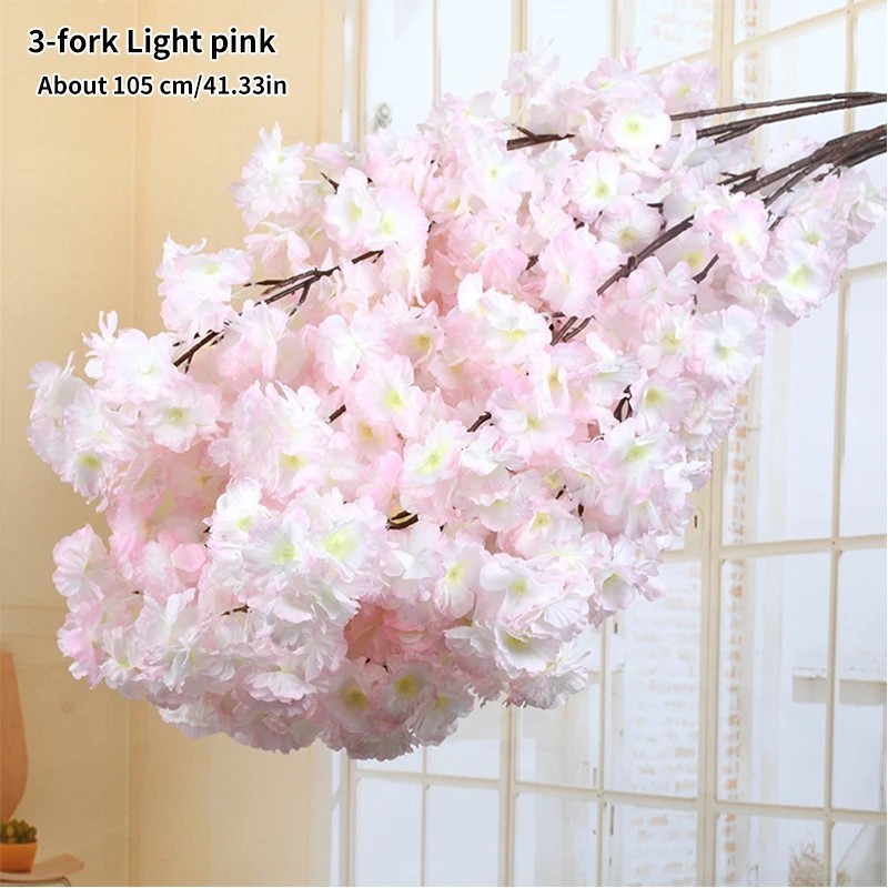 Floare de cireș artificială, roz, alb, cireș, floare de mătase, cireș de primăvară, bricolaj, arc bonsai, recuzită pentru nuntă,