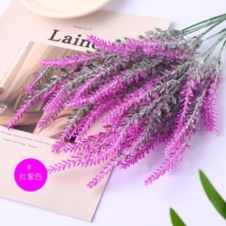 Flori artificiale flocate din plastic lavandă pachet plante false căpăstru de nuntă buchet interior exterior acasă bucătărie bir
