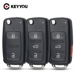 KEYYOU, 10 buc, 2/3/4 butoane, carcasă de cheie pentru telecomandă pentru Skoda Octavia VW Volkswagen Golf Mk6 Tiguan Polo Passa