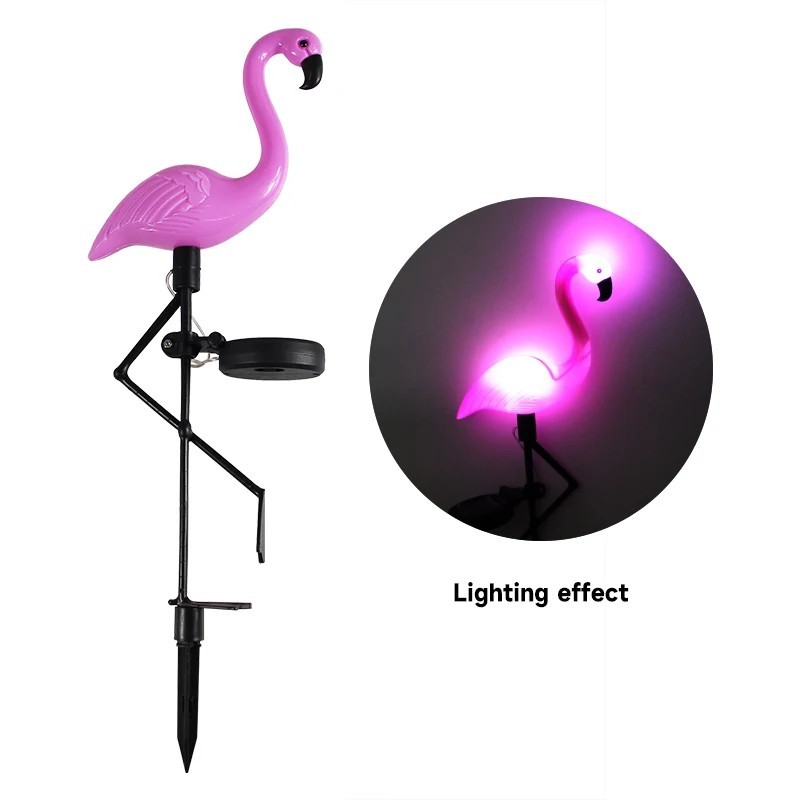 Lumină solară cu flamingo, cu LED, în aer liber, pentru curte, lumină de grădină, rezistentă la apă, pentru decorarea căii, lant