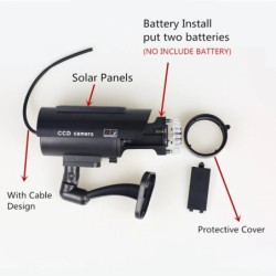 Cameră solară falsă în aer liber CCTV Supraveghere Simulare Cameră falsă de protecție pentru securitate la domiciliu Glonț cu lu