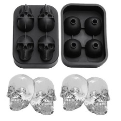 3D Craniu Mucegai din Silicon Tava pentru Cuburi de gheata Mucegai pentru cuburi de gheata Mucegai pentru bile de gheata, Whisky