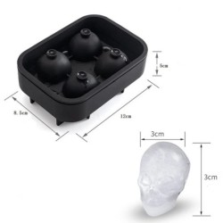3D Craniu Mucegai din Silicon Tava pentru Cuburi de gheata Mucegai pentru cuburi de gheata Mucegai pentru bile de gheata, Whisky