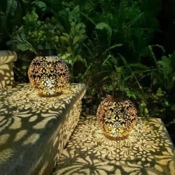 Lanternă solară cu LED-uri, lumina de proiecție din fier forjat, lămpi suspendate, în aer liber, impermeabilă, grădină, decorare