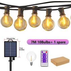 Lumini solare pentru exterior G40 pentru terasa cu becuri LED rezistente la spargere, lumini suspendate rezistente la intemperii