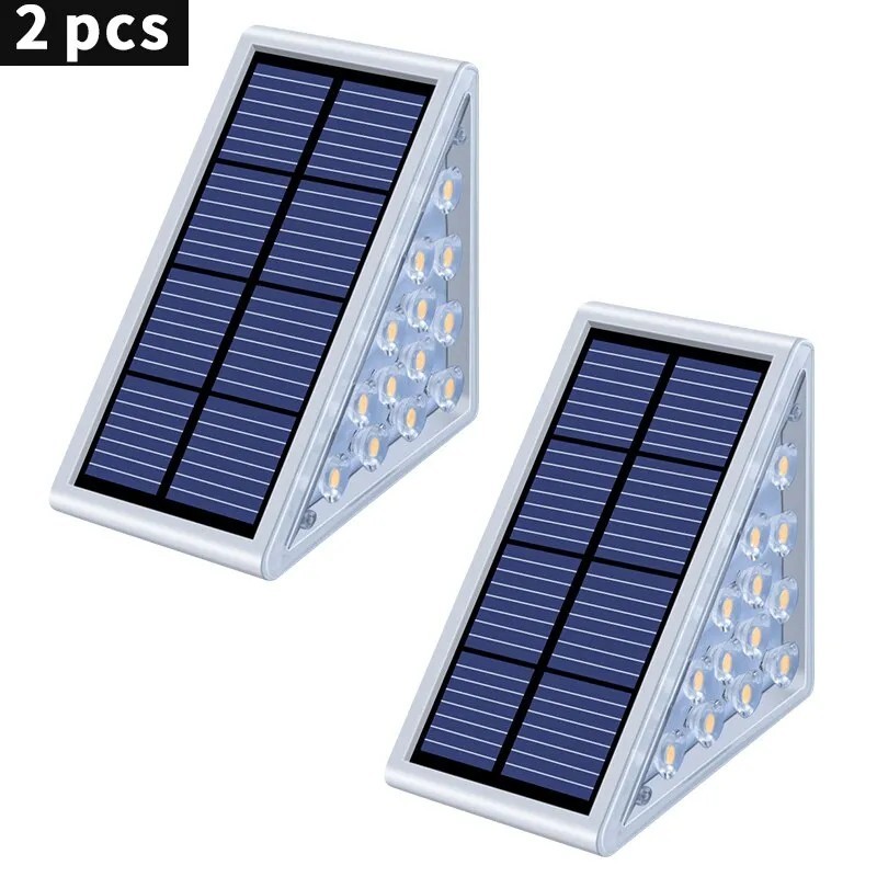 Lampă cu trepte LED Lumină scărilor în aer liber IP67 Lumină solară impermeabilă cu lentile Iluminare decorativă de design antif