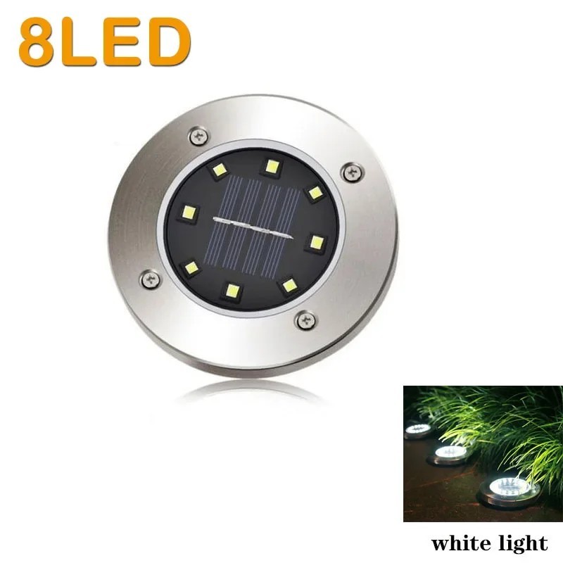 8/20LED cu energie solară disc de lumină în aer liber grădină solară subterană lumina punte reflector îngropat solar cu LED lamp