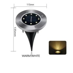 8/20LED cu energie solară disc de lumină în aer liber grădină solară subterană lumina punte reflector îngropat solar cu LED lamp