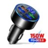 Încărcător de mașină PD de 250 W QC3.0 Încărcare rapidă de la unu la șase mufe pentru brichetă auto Încărcător de mașină cu 5 po