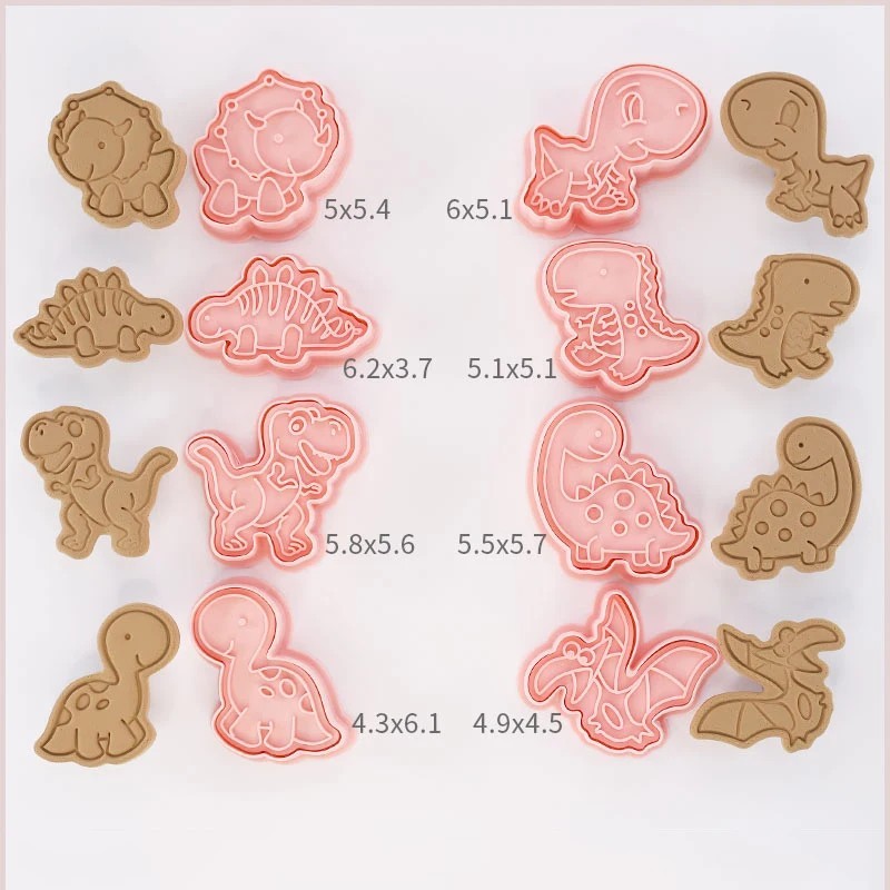 8 bucăți/set forme de prăjituri din plastic 3D drăguț de desene animate pentru biscuiți presabil matriță pentru prăjituri ștampi