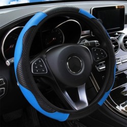 Husă pentru volan mașină, antiderapant, piele PU, huse pentru volan, potrivite 37-38,5 cm, decorare automată, fibră de carbon