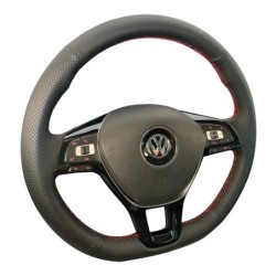 Capac împletitură pentru volan de mașină, piele artificială neagră pentru Volkswagen VW Golf 7 Mk7 Touran Up Nou Polo Jetta Pass