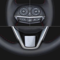 Capac împletitură pentru volan de mașină, piele artificială neagră pentru Volkswagen VW Golf 7 Mk7 Touran Up Nou Polo Jetta Pass