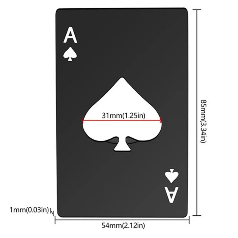 Deschizător de sticle de cărți de poker Deschizător de sticle Ace of Spades Deschizător de conserve din oțel inoxidabil Deschiză