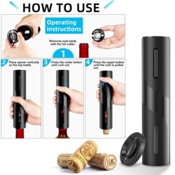 Deschidetor de vin electric Tibușon automat Deschizător de vin pentru baterie de bere Deschizător de sticle Cutter folie Deschiz