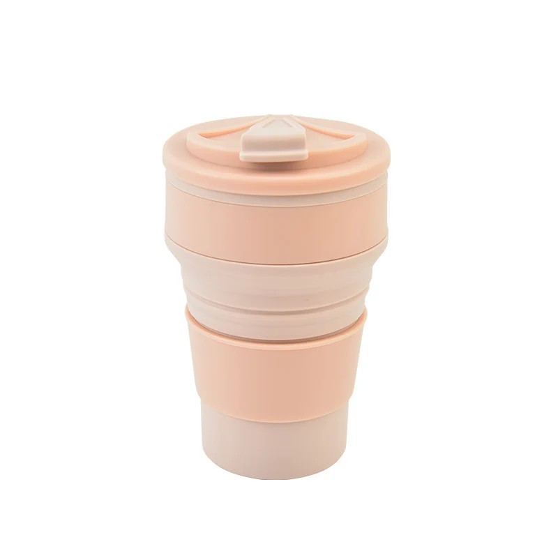 Cana pliabilă din silicon de 350 ml/500 ml cană pliabilă cu capac, cafea, călătorie, în aer liber, cești portabile de ceai pentr