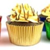 100 de bucăți din folie metalica pentru cupcake, cutii de hârtie pentru brioșe, cești de copt, aur roz, nuntă, ziua de naștere, 