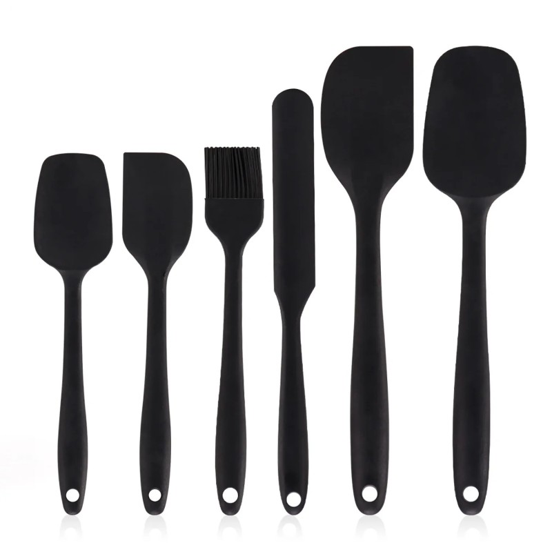 Set de 6 bucăți de spatule din silicon de calitate alimentară Spatule rezistente la căldură antiaderente Turner pentru gătit coa