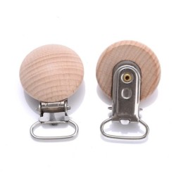 10 buc. Suzete din lemn de fag natural Agrafe pentru suport pentru manechin Clipuri rotunde din lemn de 30 mm pentru suzetă de c