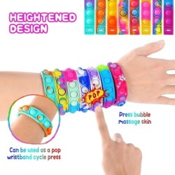 12 bucăți Jucării Fidget Brățară pop Favoruri de petrecere Brățări cu bule Push Poping Jucării senzoriale de calmare a stresului
